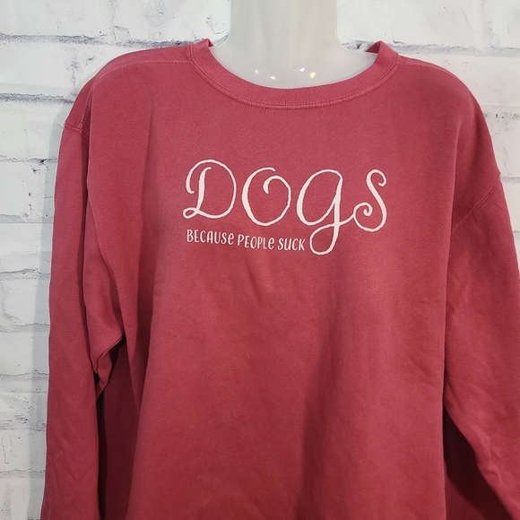Dogs Because People Suck Crewneck Sweatshirt - Picture 3 of 4